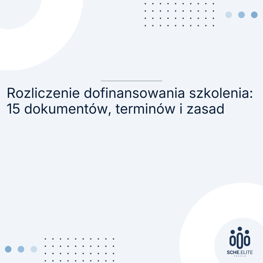 rozliczenie dofinansowania szkolenia