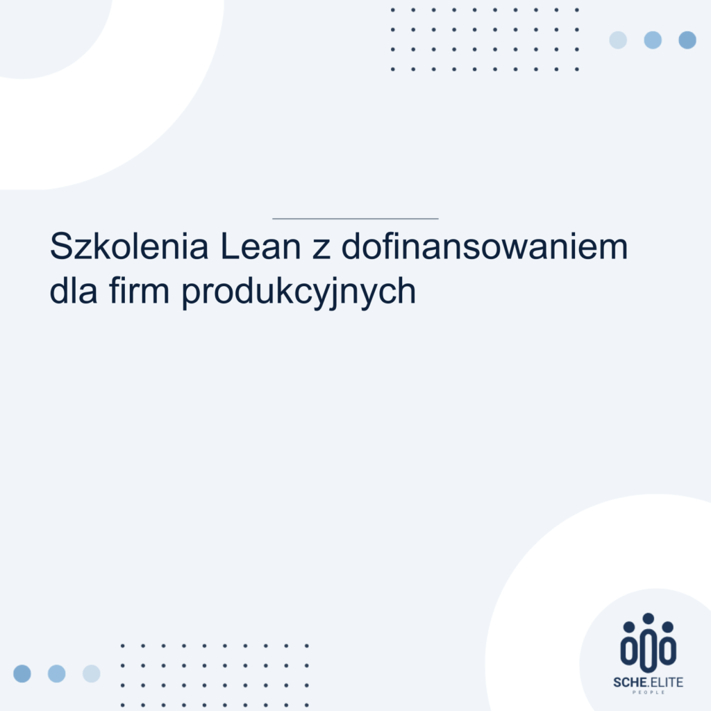 szkolenia Lean z dofinansowaniem