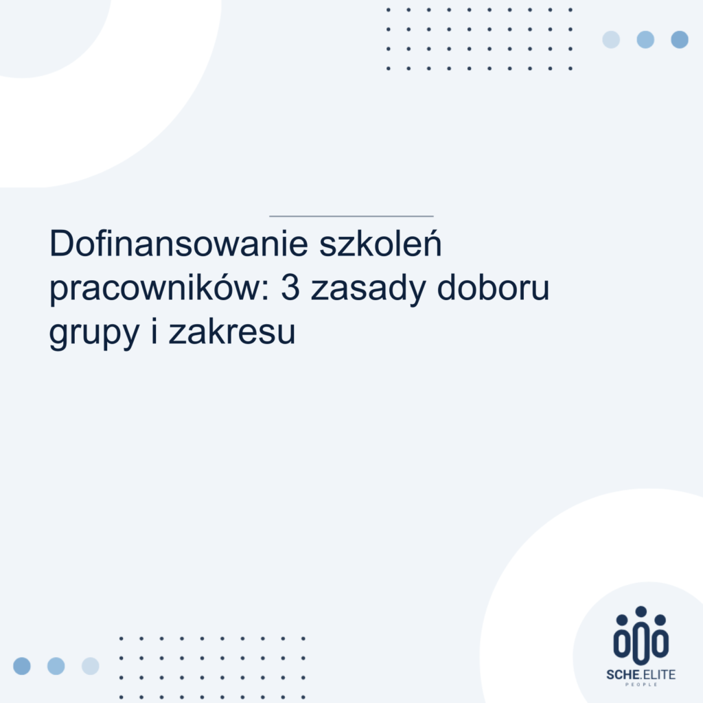 dofinansowanie szkoleń pracowników