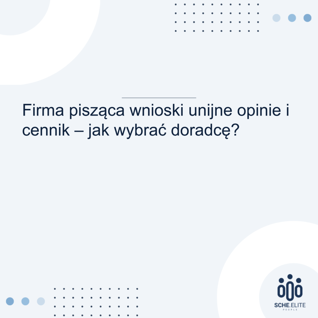 firma pisząca wnioski unijne opinie