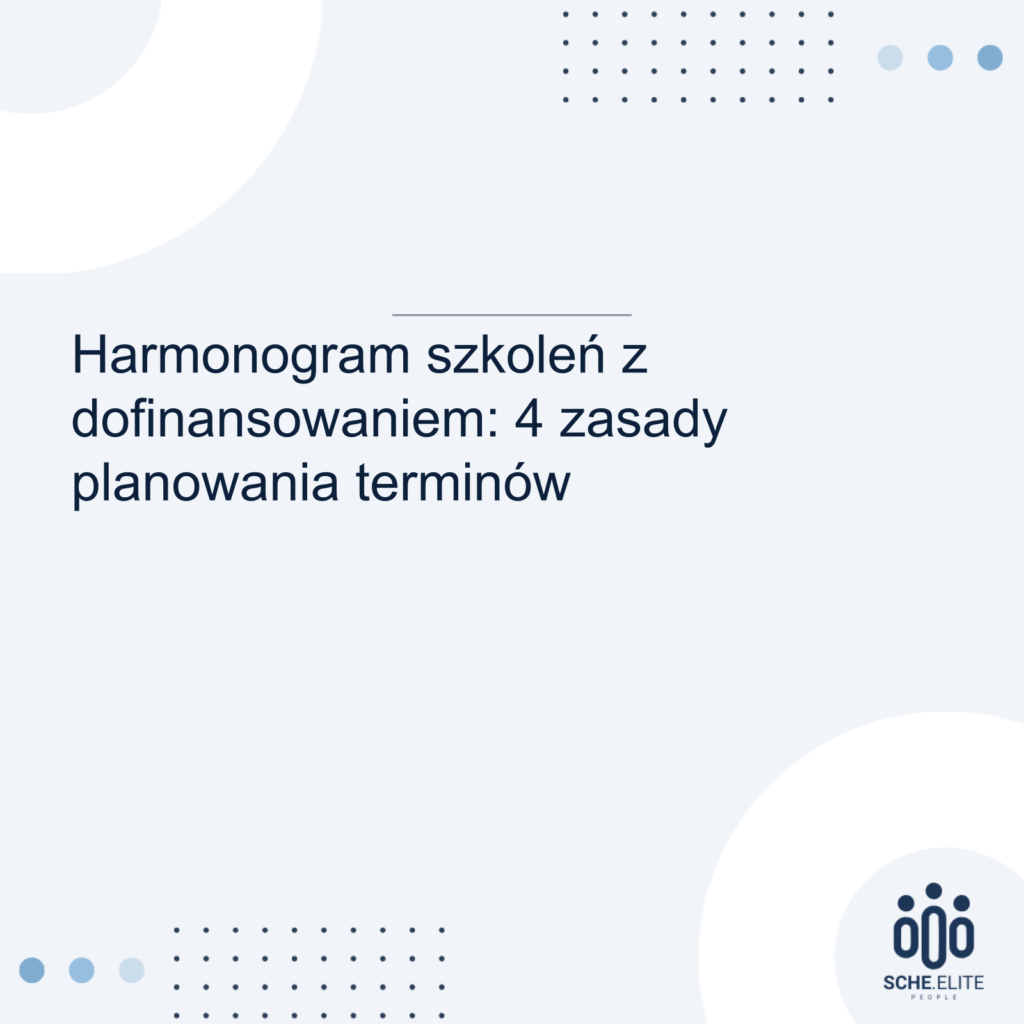 harmonogram szkoleń z dofinansowaniem