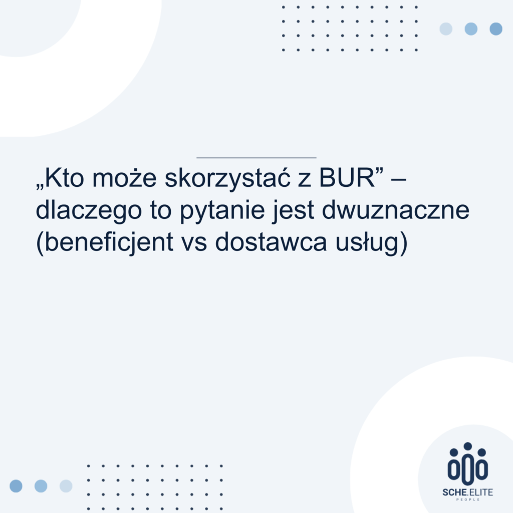 kto może skorzystać z bur beneficjent czy dostawca