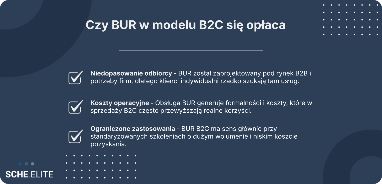 Analiza sensowności modelu BUR B2C w sprzedaży usług szkoleniowych dla klientów indywidualnych